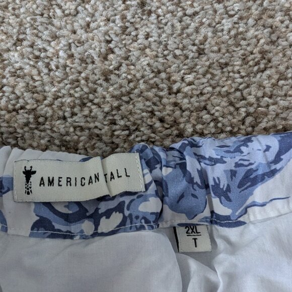 American Tall Vintage Floral Blue and White Maxi Skirt XXL Tall - Picture 4 of 7